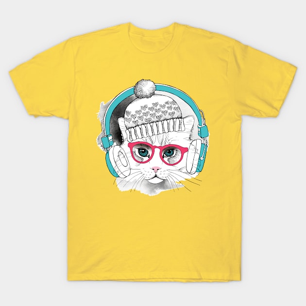 Kitty Hipster T-Shirt by The Lucid Frog